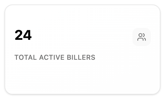 Total Active Billers preview